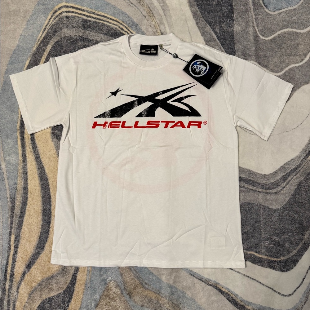 Hellstar Red Gel Logo White T-Shirt Men’s Size Large
